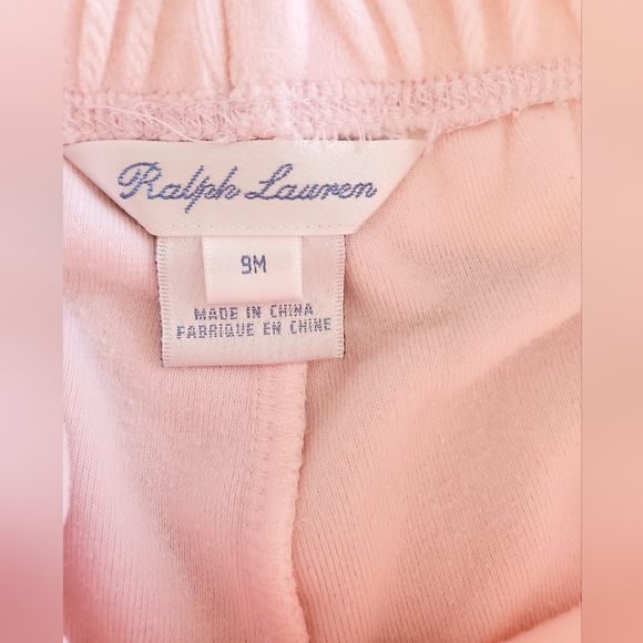 Baby's Ralph lauren light pink velour jogging suit in Size 9 months. - Picture 9 of 10